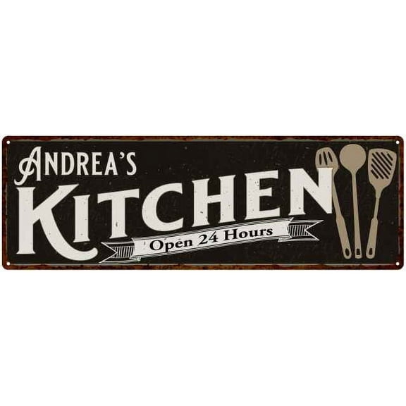 Andrea's Kitchen Sign Chic Wall Decor Gift Mom 6x18 206180014084