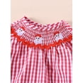 thumbnail image 5 of ZINTAOZT Newborn Baby Girl Christmas Smocked Romper Santa Plaid Print Jumpsuit Long Sleeve Puff Playsuit Xmas Outfit, 5 of 8