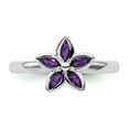 thumbnail image 2 of Sterling Silver Amethyst Flower Ring, 2 of 5