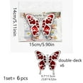 thumbnail image 4 of hulanddfd Valentines Day Wall Decor - Red and Black Butterflies Wall Stickers Removable Shiny Butterflies Decals for Windows Refrigerator Bedroom Bathroom Home Wedding Party Decor, 4 of 7