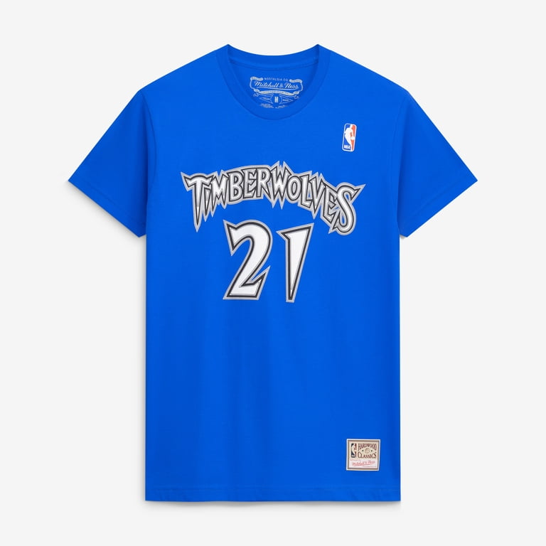 完売品 mitchell＆ness フットボールTシャツ 34 size48 Men's Mitchell & Ness Kevin Garnett Blue Minnesota Timberwolves