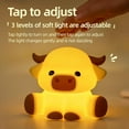 thumbnail image 2 of Highland Cow Night Light for Kids, Cow Cute Animal Gift Soft Silicone LED Lamp with Dimmable and Timer, Bedroom Bedside Table Decor, Birthday Christmas Gifts for Children Baby, 2 of 8