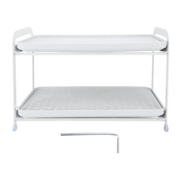 YAHHU Double‑Layer Cup Organizer & Drying Rack with Removable Tray – Space‑Saving, Water‑Drain, Multi‑Use Kitchen Shelf