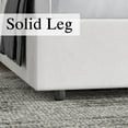 thumbnail image 5 of 4 EVER WINNER Queen Size Bed Frame, White Queen Bed Frame, Modern Upholstered Platform Bed Frame with Button Wingback Headboard, White, 5 of 7