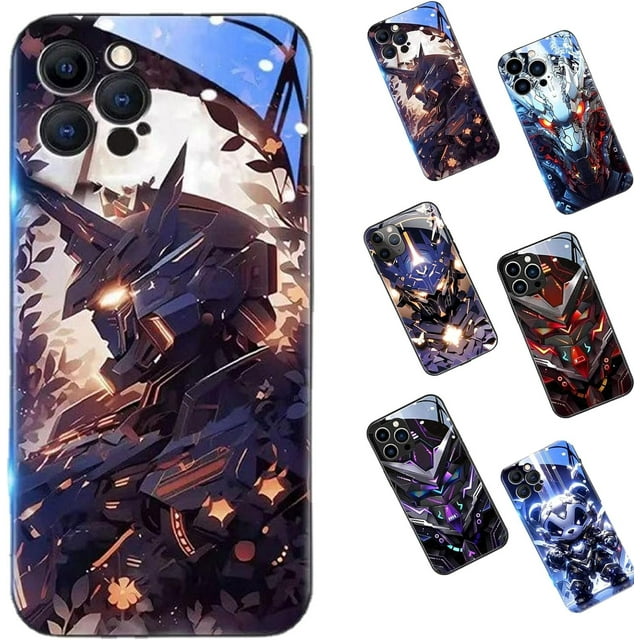 LAICAIW Flash Phonecase, Super Armor Flash Phonecase for iPhone, Colorful Nightlight Tempered Glass Phone Case, for iPhone 11 12 13 14 15 Pro Max (D,for iPhone 11ProMax)
