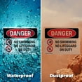 thumbnail image 6 of (2 Pack) No Swimming No Lifeguard On Duty OSHA Danger Sign 10 Inch X 7 Inch Indoor / Outdoor Rust-Free Aluminum Metal Signs for Workplace, Workshop, and Construction Site, Made in the, 6 of 8