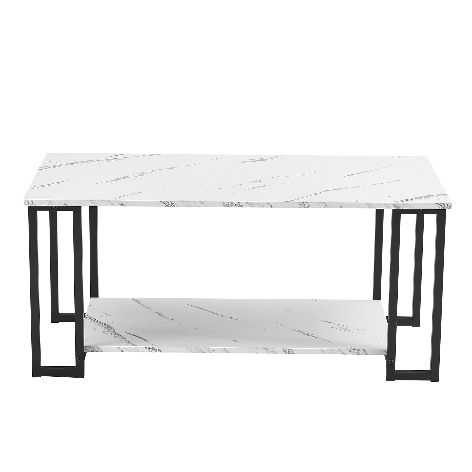 Lowestbest Coffee Table, 2 Layers, for Dining Room, Coffee Shop, Restaurant(White Top, Black Leg) Lowestbest Coffee Table, 2 Layers, for Dining Room, Coffee Shop, Restaurant(White Top, Black Leg)