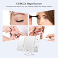 thumbnail image 3 of Lighted Makeup Mirror Trifold Vanity Mirror with X/X/X Magnification Natural LED Nights and Touch Screen Batteries and USB Power Supply Adjustable Tabletop Cosmetic Mirror (, 3 of 7