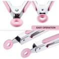 thumbnail image 5 of Pinzas de silicona para servir, 21 cm, juego de 3, pinzas para carne rosa, pinzas para parrilla, pinzas para buffet rosa, 5 of 5