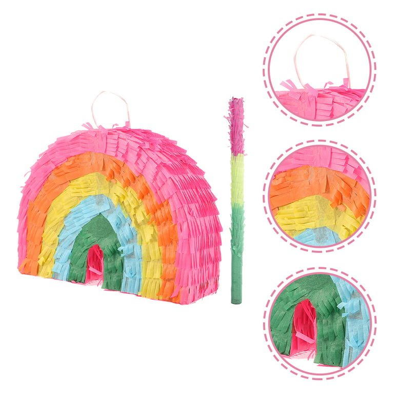 Pinata Rainbow Partykids Filled Supplies Birthday Filler Stick