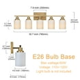 thumbnail image 4 of Melucee Modern Bathroom Light Fixtures, 5 Light Vanity Lights, Brass Wall Lamp with White Glass for Bathroom, 4 of 6