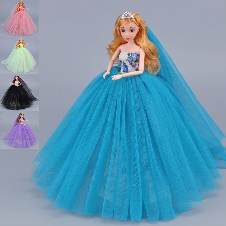 Nipocaio Barbie Doll Colorful Big Wedding Dress