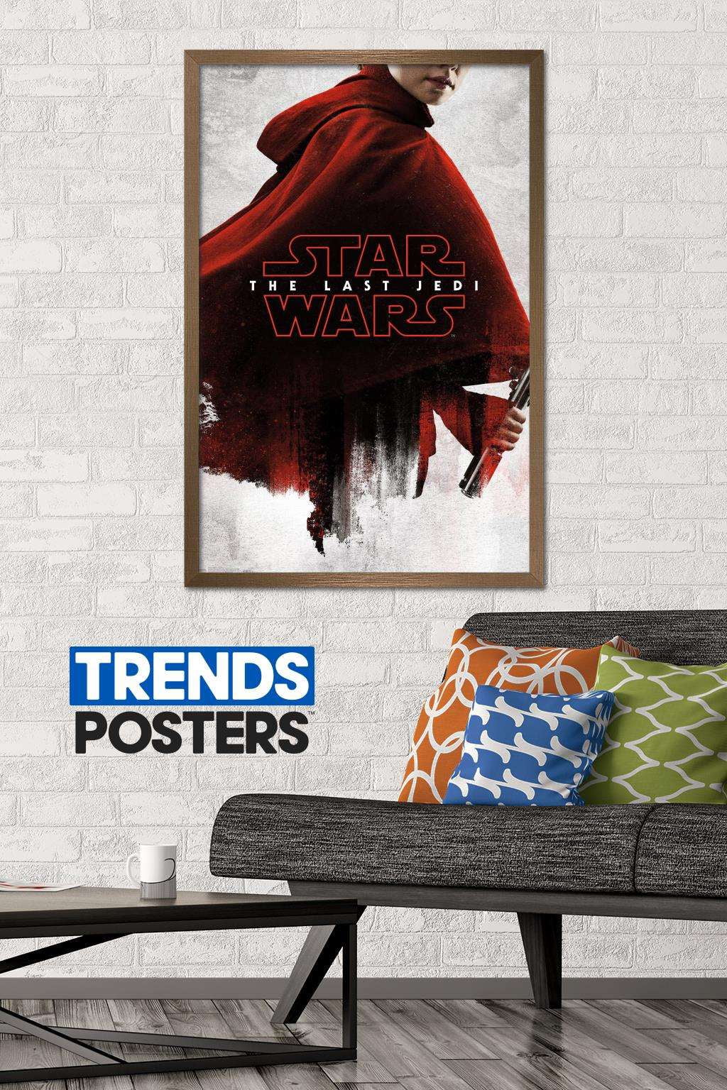 Star Wars: The Last Jedi - Red Ray Wall Poster, 22.375" x 34", Framed