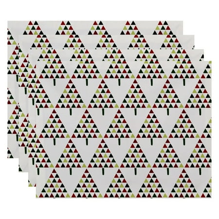 

Simply Daisy 18 x 14 Triangle Trees 2 Geometric Print Placemats Set of 4