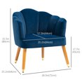 thumbnail image 3 of HOMCOM Modern Accent Chair Upholstered Velvet Armchair with Arms Wood Legs, 3 of 10
