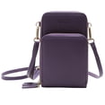 thumbnail image 1 of Sac Bandoulière Mini Décontracté pour Femmes avec Sangle Réglable/détachable, PU Imperméable & Polyester, Fermeture Éclair, Design 3 Couches pour Téléphone Portable, Carte d'Identité, Clés - Idéal pour Voyage, Extérieur, Magasinage, 1 of 6