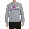 thumbnail image 2 of I Love My Boyfriend Tie Dye Pop Culture Unisex Crewneck Graphic Sweatshirt, Heather Grey, Medium, 2 of 3