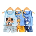 thumbnail image 2 of Children Clothing Set Child Vest Suit Summer Cotton New Girls Shorts Clothes Baby Boys Sleeveless Suit Kid Clothes qym unisex, 2 of 2
