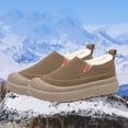 thumbnail image 6 of Women's Warm Platform Cotton Shoes Comfortable Plush Slip On Sneakers Fleece Lined Non Slip Short Chelsea Boots Brown Size 6.5, 6 of 9