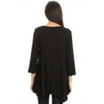 thumbnail image 4 of Women's Solid Casual Basic V-Neck 3/4 Sleeve Swing Tunic Dress Tops, 4 of 4