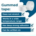 thumbnail image 3 of IDL Packaging 2.83" x 450' Water-Activated (Gummed) Tape, 30 lbs. Break Strength, White Color (Pack of 10 Rolls), 3 of 6