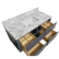 thumbnail image 6 of Hellsinki 48" Floating Wall Mounted Bathroom Vanity with Marine Gray Cabinet and Carrara Marble Top, 6 of 7