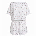 thumbnail image 4 of Bovxnpu Womens Pajamas Set 2 Piece Loungewear Set Short Sleeve Shorts Pajama Set Soft Comfortable Loungewear, 4 of 5