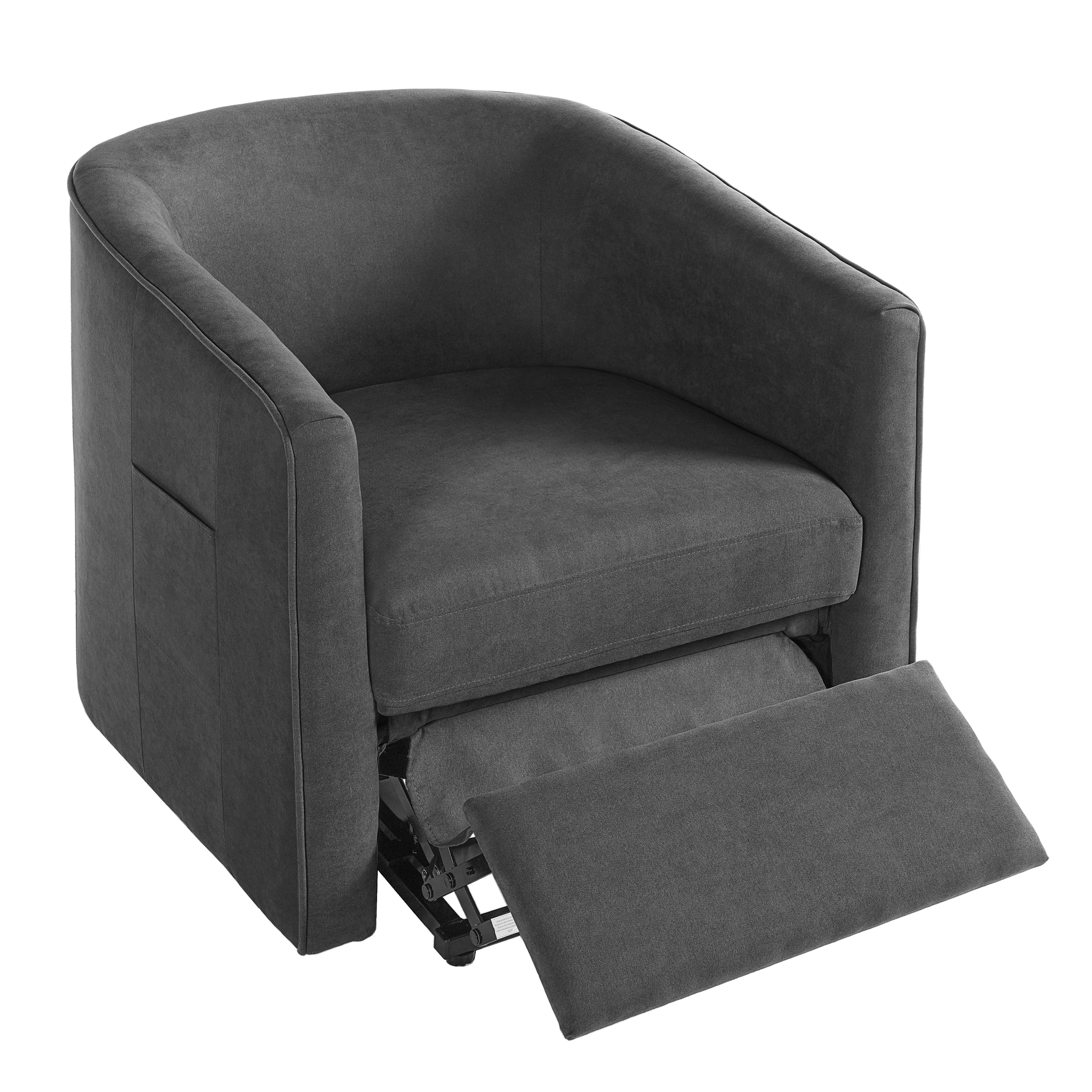 Euroco Power Lift Recliner Chair, Barrel Shape Lift Assist Reclining Chair with Footrest and Side Pocket,Chenille Upholstery Electric Lift Chair for Seniors,Dark Grey