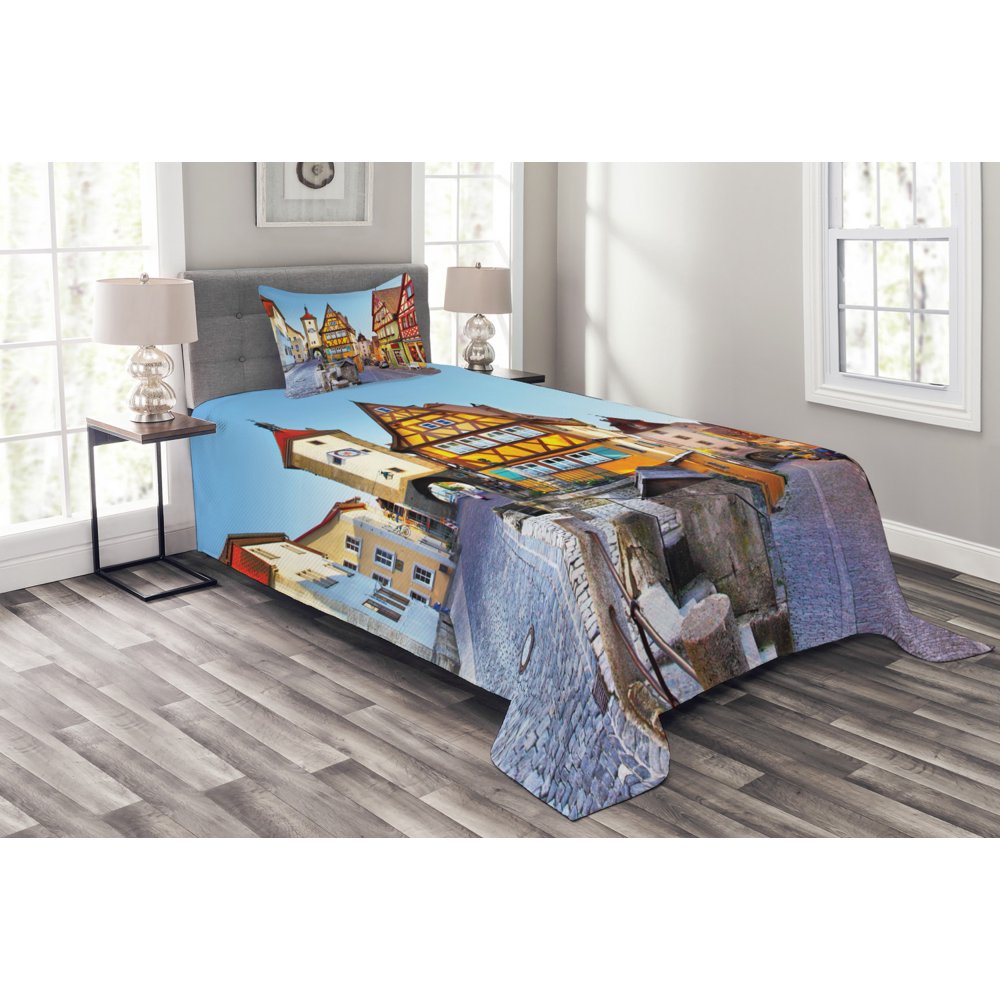 German Bedspread Set, Rothenburg ob der Tauber Bavaria Germany Famous