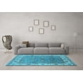 thumbnail image 3 of Ahgly Company Indoor Square Oriental Light Blue Industrial Area Rugs, 8' Square, 3 of 4