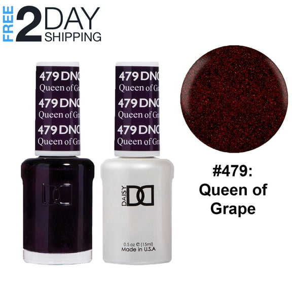 DND Gel Nail Polish & Nail Lacquer Set Soak Off Duo Set - #479 Queen of Grape, 0.5 oz