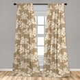 thumbnail image 2 of Flowers Vintage Window Curtains, Floral Design Garden Scene Minimalist Boho Artwork Earthy Tones, Lightweight Decor 2-Panel Set with Rod Pocket, Pair of - 28"x63", Eggshell Pastel Brown, by Ambesonne, 2 of 3