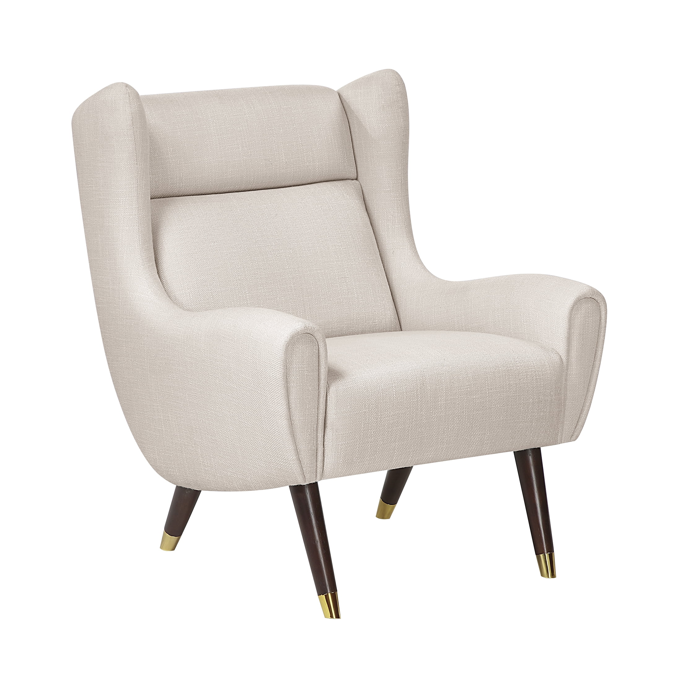 OakvillePark Calista Textured Fabric Wingback Accent Chair, Beige