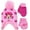 Pink, variant on Winter Hat and Glove Set- for Toddlers/Little girls (Fits Age 2-7) Perfect Winter Accessory