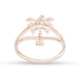 thumbnail image 4 of Round Cut White Cubic Zirconia Palm Tree Shape Band Ring In 14K Rose Gold Plated 925 Sterling Silver (Color:White, Clarity: VVS1-VVS2) -7, 4 of 6
