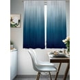 thumbnail image 4 of Navy Blue Ombre Sheer Curtains 2 Panels Set Contemporary Gradient Abstract Sheer Window Curtains Light Filtering Rod Pocket Voile Drapes for Bedroom Living Room 52"x63", 4 of 8