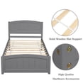 thumbnail image 3 of Gzxs Platform Bed Frame with Headboard, Footboard, Solid Sturdy Wood Slat Support Mattress Foundation, Twin Size, Gray, 3 of 8