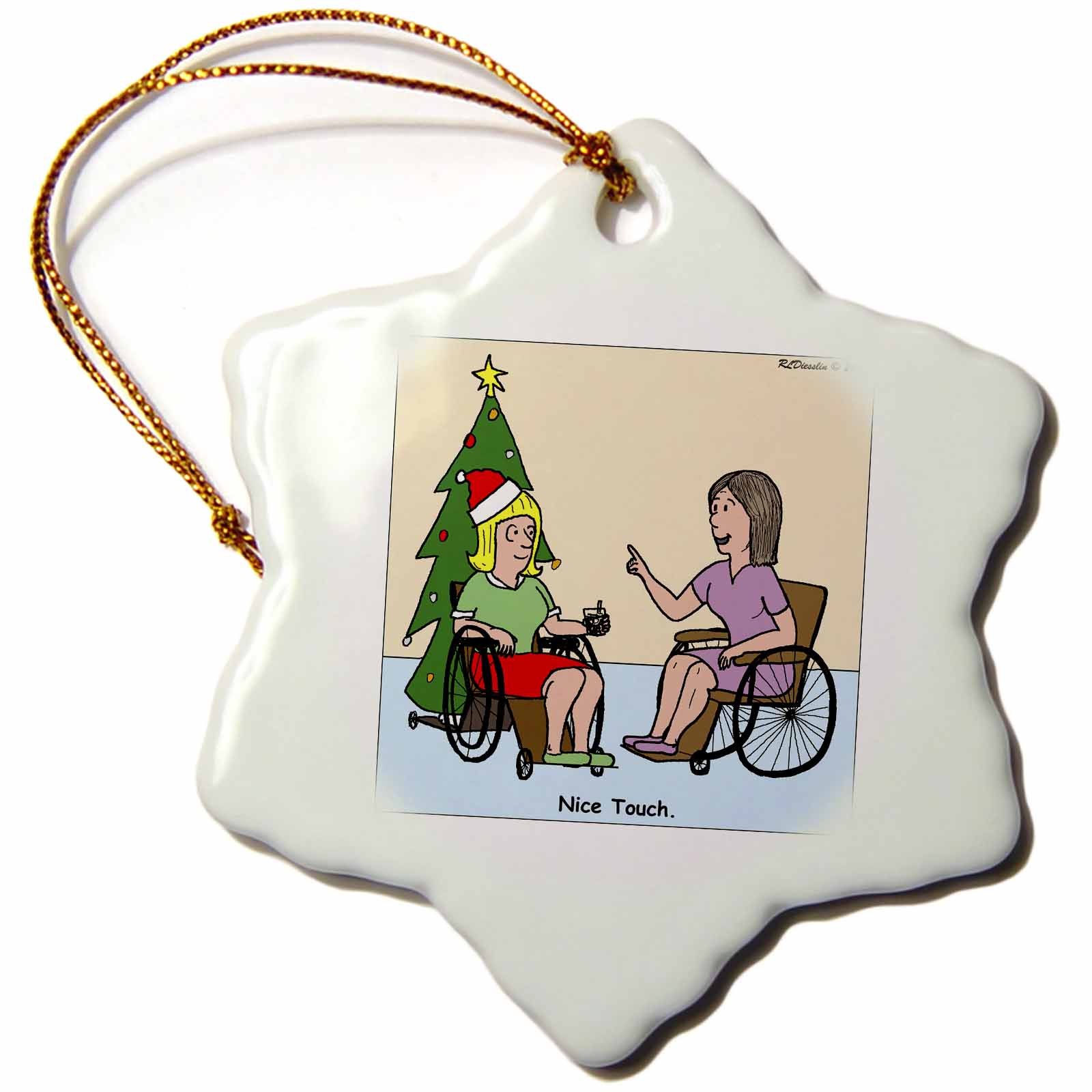 Wheelchair Christmas Ornament 