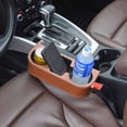 thumbnail image 3 of Brown Multifunctional Car Cup Holder Car Seat Organizer Gap Filler Bottle Phone Storage Organizer, 3 of 7