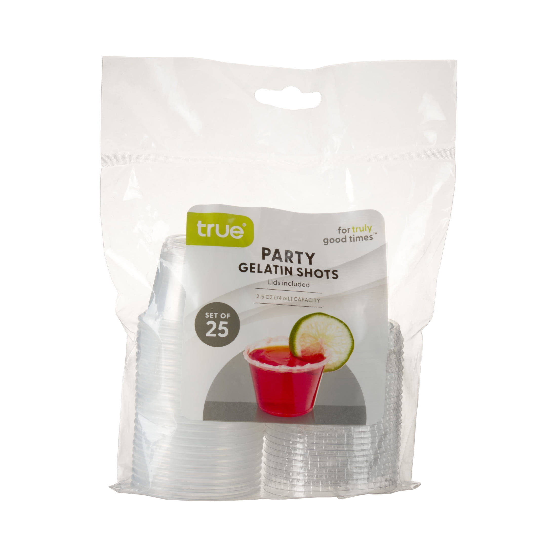True Party: 2.5 Oz Jello Shot Cups With Lids, Set Of 25
