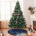 thumbnail image 6 of Christmas Tree Skirt Blue Winter Snowflake Christmas Tree 36 Inch for Xmas New Year Nightmare Before Christmas Decorations Lobby (Deep Sapphire,48inch), 6 of 6