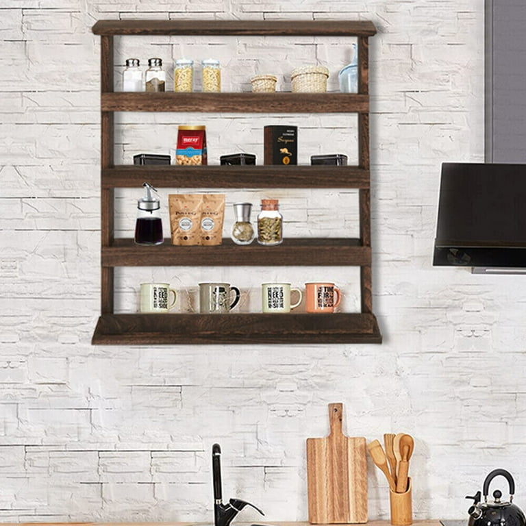 Wooden Kitchen Spice Rack, On The Wall