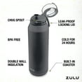 thumbnail image 3 of ZULU Swift 40oz Stainless Steel Water Bottle with Chug Lid, Black, 3 of 5