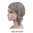 thumbnail image 4 of Bonnet de Chimiothérapie Imprimé Foulard Femme Coton Turban Musulman Extensible Perte de Cheveux Baotou Noué Couvre-Chef, 4 of 5
