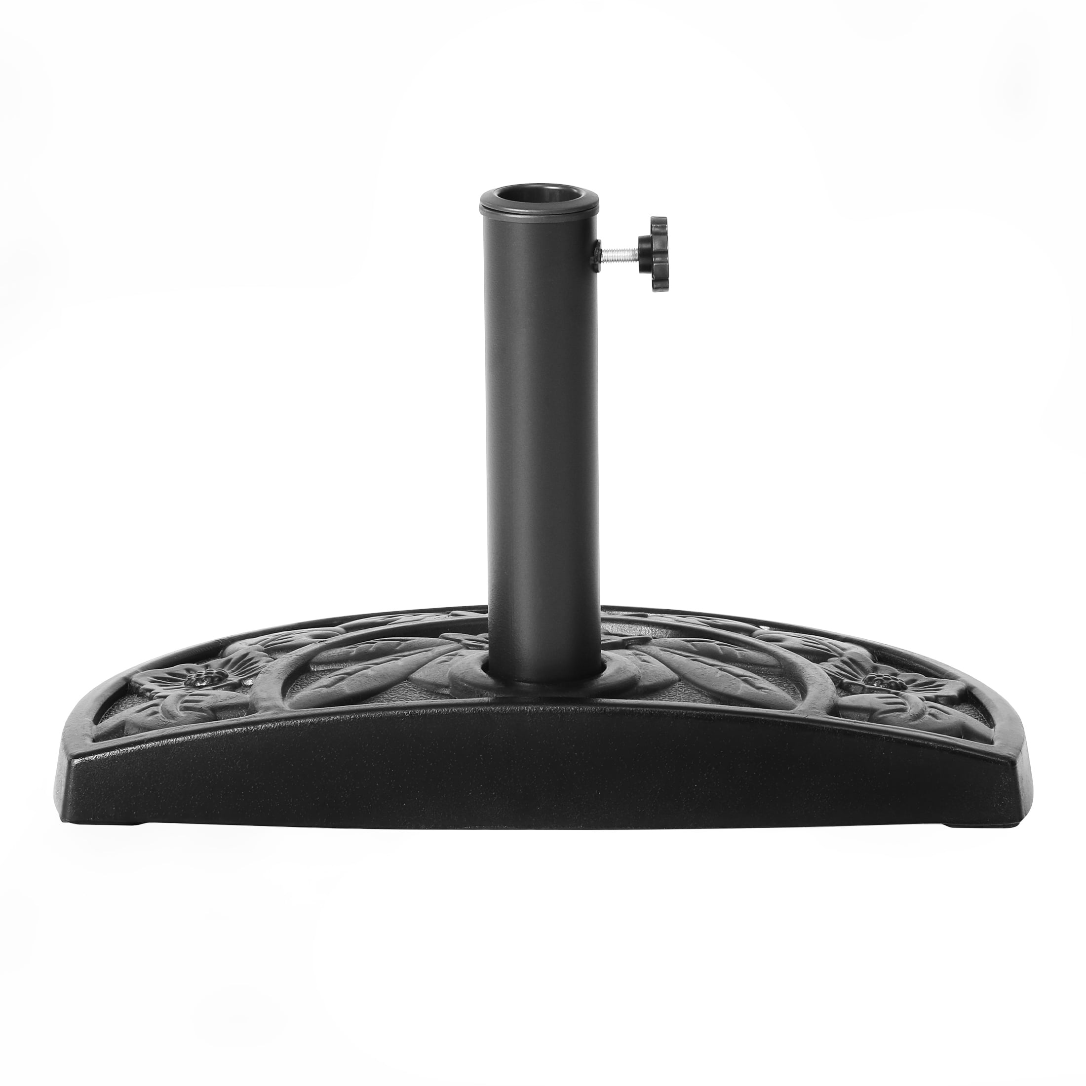 WestinTrends Sturdy Freestanding Resin Umbrella Half Base, Black