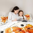 thumbnail image 5 of Erosebridal Orange Bow-Tie Print 7pcs Bedding Comforter Set For Kids,Girls Baseball Ball Game Queen Bedding Sets,Reversible, 5 of 7