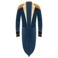 thumbnail image 3 of Eandarui Mens Circus Ringmaster Tailcoat Costume Long Sleeve Showman Tassel Jacket for Halloween Dark Blue XL, 3 of 6