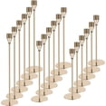 thumbnail image 1 of Juego de 18 Portavelas de Metal, Candelabros Dorados Portavelas de Metal Cónico Dorado, Portavelas Cónicos para Velas de 3/4 Pulgadas de Grosor, Portavelas Altos para Centro de Mesa, Candle Ornaments, 1 of 6
