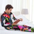 thumbnail image 4 of Mens Pajamas Set, Colorful Toucan Cockatoo Parrot Button Down Long Sleeve Loungewear Sleepwear Pjs sets for Men, 4 of 5