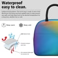 thumbnail image 3 of Insulated Lunch Bag for Women, Floral Print Oxford Fabric Lunch Box, Leakproof Thermal Cooler Tote for Work, School & Picnic, Neon Cyberpunk Print, 3 of 5